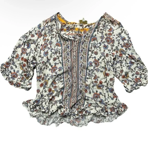 Women’s Cynthia Rowley Floral Blouse Size Medium - Picture 1 of 4